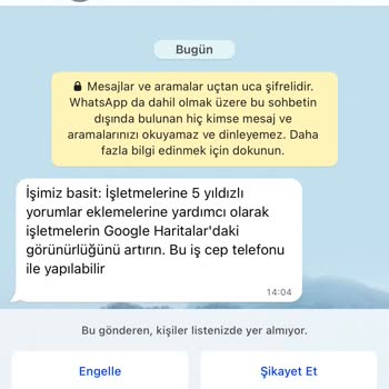 WhatsApp Yabancı Numaradan Mesaj Gelmesi