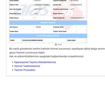 Aras Kargo Teslim Tarihinde Kargomu Getirmeyip Yanlış Bilgilendirdiler