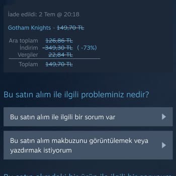 Yapı Kredi Bankası Steam Den Aldığım 150 TL Oyunun İadesi