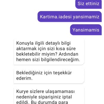 Getir İade Mi Yapmadı