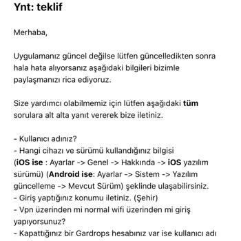 Gardrops Müşteri Hizmetleri Alakasızlığı