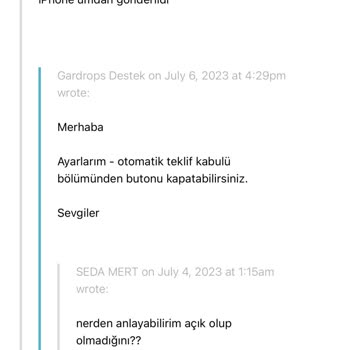 Gardrops Müşteri Hizmetleri Alakasızlığı