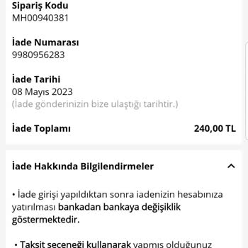 Morhipo İncelemeye Giden Ürünün Geri Gelememesi