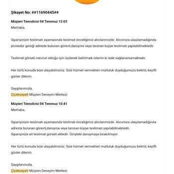ÇiçekSepeti Teslim Edilmeyen Hediye Paketi İçin İade Yapmıyorlar