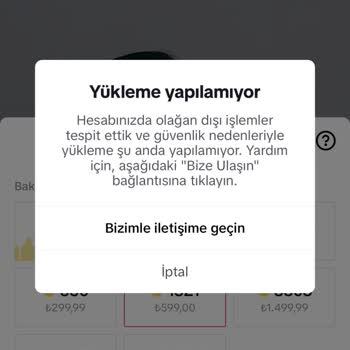 TikTok Jeton Olağan Dışı İşlem