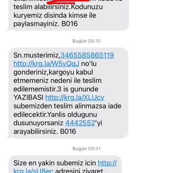 Aras Kargo Kargom Gelmediği Halde Kabul Etmeme Mesajı