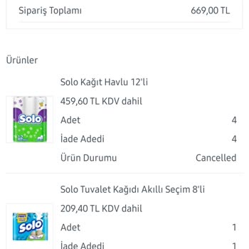 Bizim Toptan Satış Mağazaları Siparişim Keyfi Bir Şekilde İptal Edildi