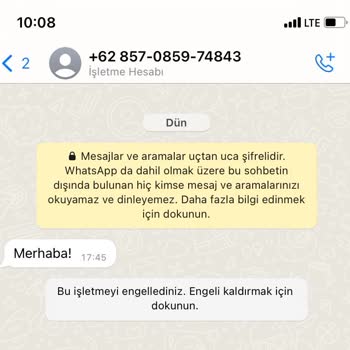 WhatsApp (+62 Kodlu) Yabancı Numara'dan Gelen WhatsApp Mesajı