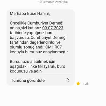 Cumhuriyet Derneği Burs Kazandin Diyerek Bilgilerimizi Alıyor