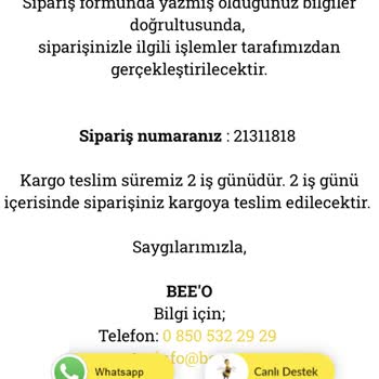 Beeo Siparişi Hakkında Bilgiye Ulaşamıyorum