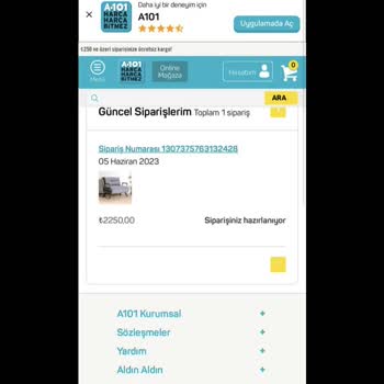A101 Siparişimin 40 Gündür Elime Ulaşmaması
