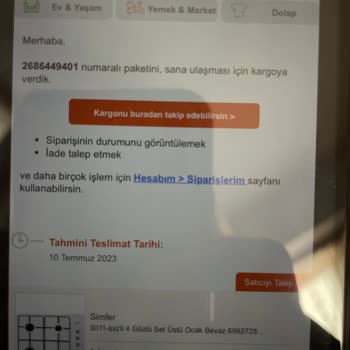 Trendyol Üzerinden Alınan Simfer Ocak Teslimatı Yok Muhatap Hiç Yok