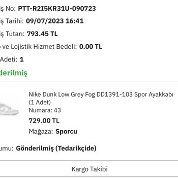 Epttavm Sporcu Mağazasının Siparişimi Göndermemesi