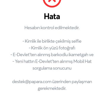 Papara Benim Hesabımı Kapattılar Belgeler İstediler Attım