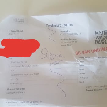 A101 Kapıda Geç Ve Eksik Ürün Teslimi