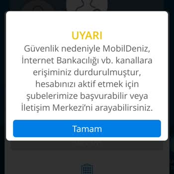 Denizbank Mobil Bankacılık Bloke