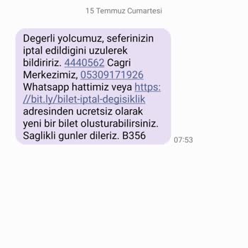 Kamil Koç Son Saat Sefer İptali