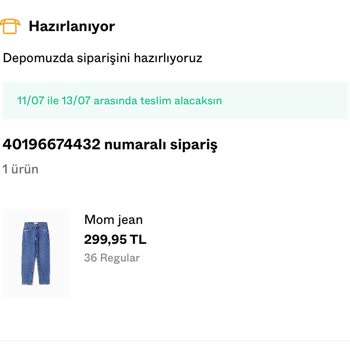 Bershka Ürünümün Elime Ulaşmaması.