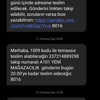 A101 Kargom Ortada Yok
