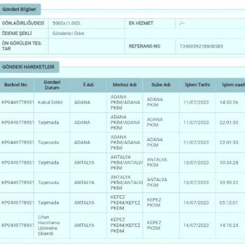 PTT Kargonun Sorumsuzluğu
