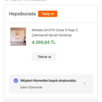 Hepsiburada Tarafıma 1 Aydır Teslim Edilemeyen Gardırop