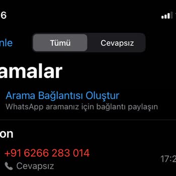 WhatsApp'tan Gelen Yabancı Numaraların Araması