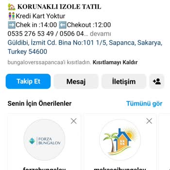 Bungaloversapanca (Instagram) Vadedilen Hizmeti Alamadım