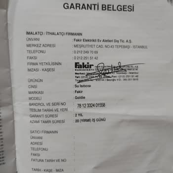 Fakir Goldie Kettle Ürünümün Dışı Kabarıp Soyuldu Garanti Karşılamıyor