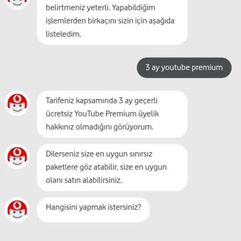 Vodafone Tarifemde Olan Youtube.com Üyeliğinin Bana Sağlanmaması.