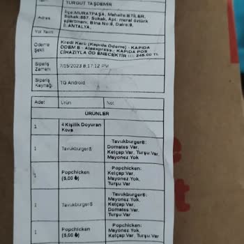 Popeyes Parasını Verdiğimiz Ürünü Göndermemişler.