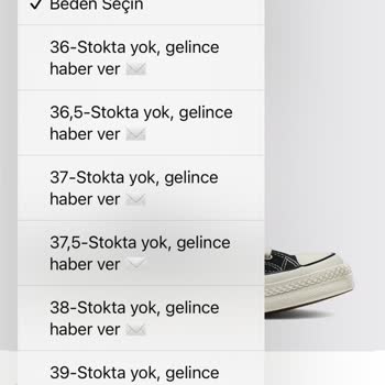37.5 Converse Stok Yok