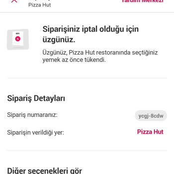 Yemeksepeti Sipariş İptali Süreci