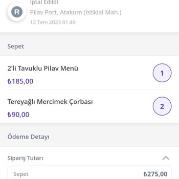 GetirYemek Pilav Port Atakum Samsun