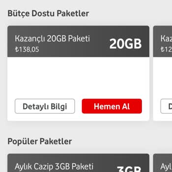 Vodafone Aylık Ek Paket Aldatmacası!