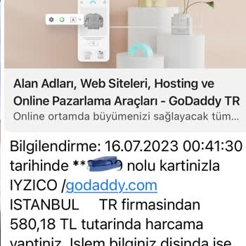 Godaddy Sitesi Hesabımdan Bilgim Dahili Olmayan Şekilde Para Çekmiş
