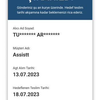 AGT Kurye (aynigunteslim.com) Teslimat Sorunu