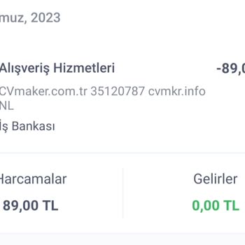 Cvmaker.com.tr Ve İş Bankası Haksız Çekilen Ücret
