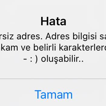 Gratis Adres Kabul Etmiyor
