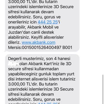 Akbank Yurt Dışı Alışveriş Gerçekleştirmiyorlar
