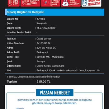 Domino's 30 Dakika İade Etmeme