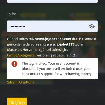 Jojobet Hesap Bloke Olması
