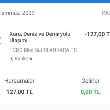 TCDD Hesabımdan Ücret Çekildi Ancak Bileti Alamadım