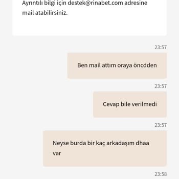 Rinabet Para Çekim Yaptırmaması