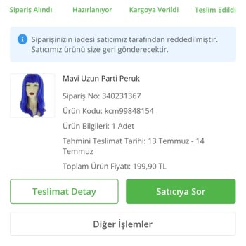 ÇiçekSepeti Kalitesiz Ve Hatalı Ürünün İade Talebinin Reddi.