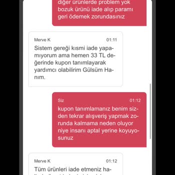 Yemeksepeti Bozuk Ürün Gönderip Bedel İadesi Yapmamaları