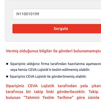 Ceva Kargo Takip Gözükmüyor