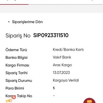 GS Store Kargo Takip Numarası Gözükmüyor