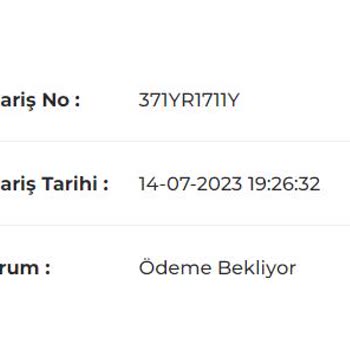 Hammer Jack Sipariş Takibinde "Ödeme Bekleniyor " İbaresi