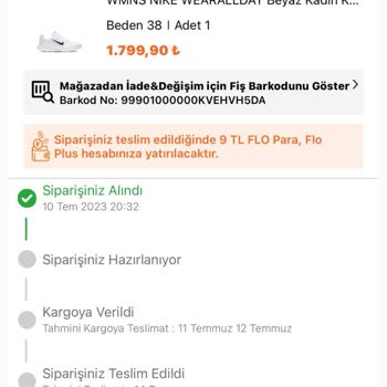 FLO Ayakkabı Ürün Teslimi Yapılmadı