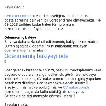 Cvmaker.com.tr İzinsiz Para Çekme Ve Borç Yükleme
